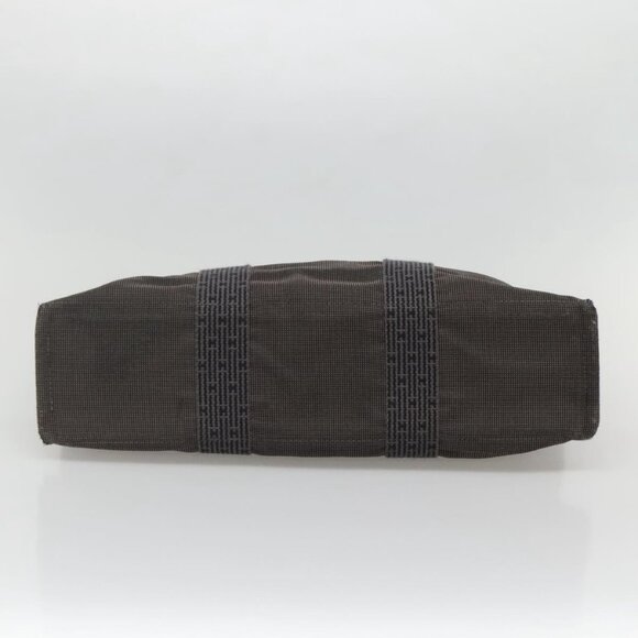 HERMES Her Line Tote Bag Canvas Gray Silver Auth 132562 - Picture 6 of 16